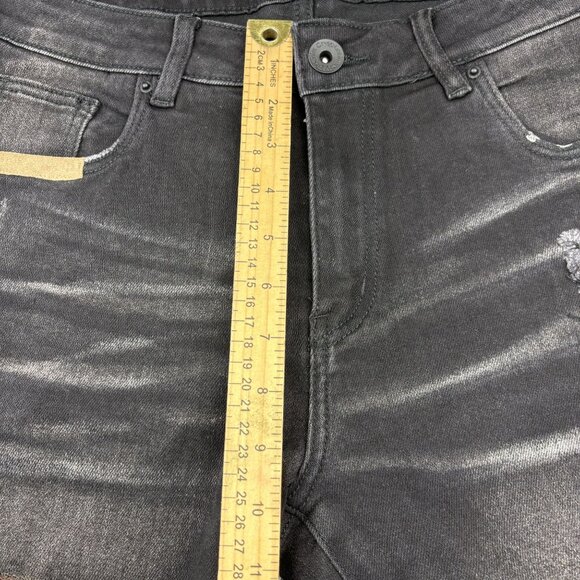 Crisp Denim Men's Patchwork Distressed Black Denim Shorts Size 32 - Picture 7 of 10